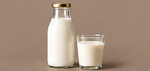 Bottle and glass of milk